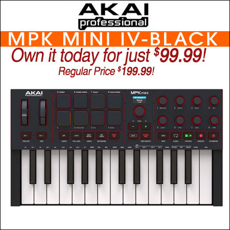 Akai MPK Mini IV MIDI Keyboard Controller-Black