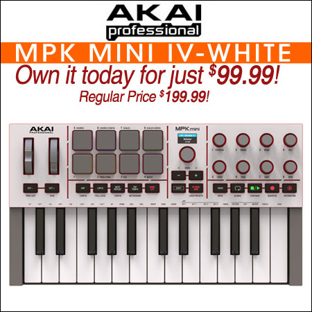Akai MPK Mini IV MIDI Keyboard Controller-White