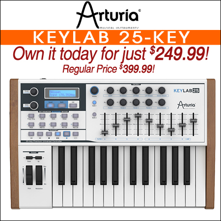 Arturia Keylab 25-Key USB MIDI Keyboard Controller 