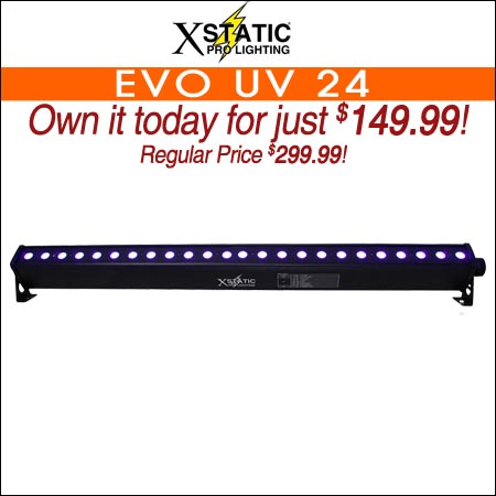 Xstatic Evo UV 24 3W LED Ultraviolet Black Light Bar 
