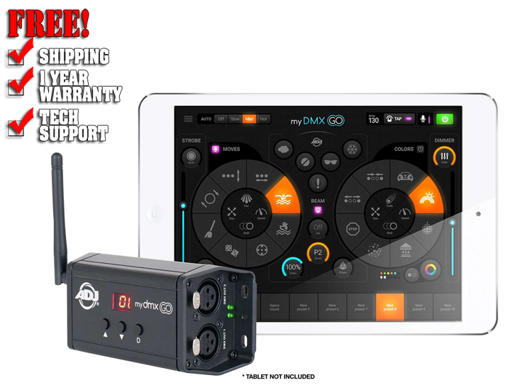 ADJ myDMX Go Wireless Lighting Control App for iPad or Android Tablets