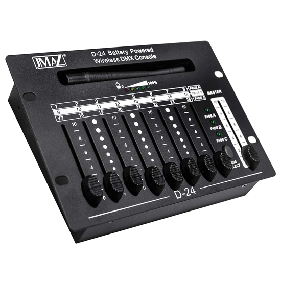 JMAZ Lighting JZ6001 D-24 Wireless Battery Powered DMX Controller with Case Package