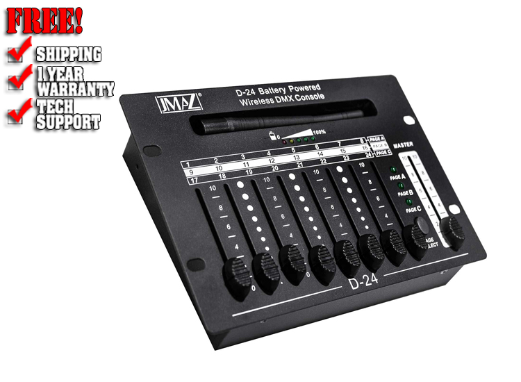 JMAZ Lighting JZ6001 D-24 Wireless Battery Powered DMX Controller