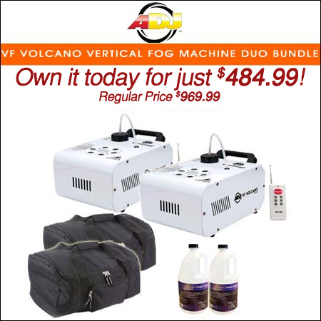 ADJ VF Volcano Vertical Fog Machine Duo Bundle