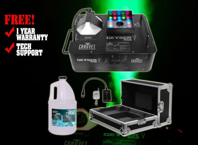 Chauvet DJ Geyser RGB Fog Machine & Odyssey Case Package 