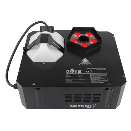 (2) Chauvet DJ Geyser P5 LED Fog Machines with Quick Dissipating Fog Fluid and Padded Carry Cases Package