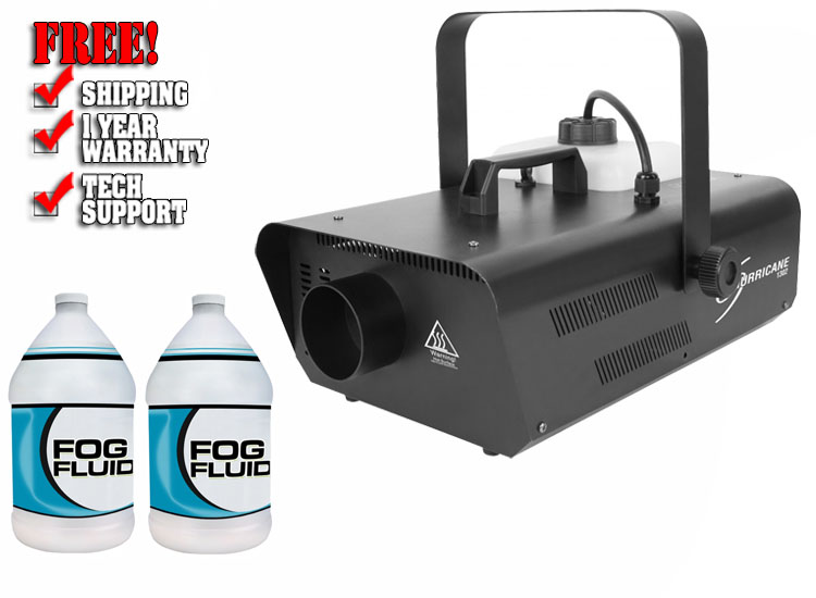 Chauvet DJ Hurricane 1302 Compact Water-Based Fog Machine with Premium Fog Juice Package
