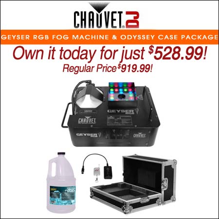 Chauvet DJ Geyser RGB Fog Machine & Odyssey Case Package