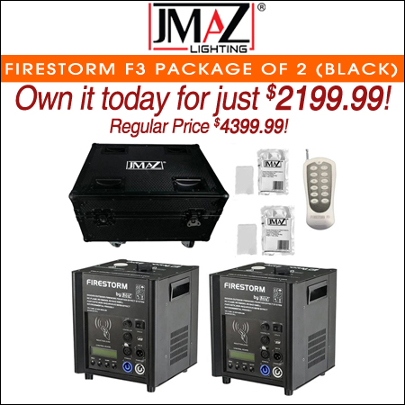 JMaz FireStorm F3 Cold Spark Machine Package of 2 (Black) 
