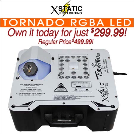 Xstatic Pro Lighting TORNADO RGBA LED Professional Stage Smoke Effect Machine