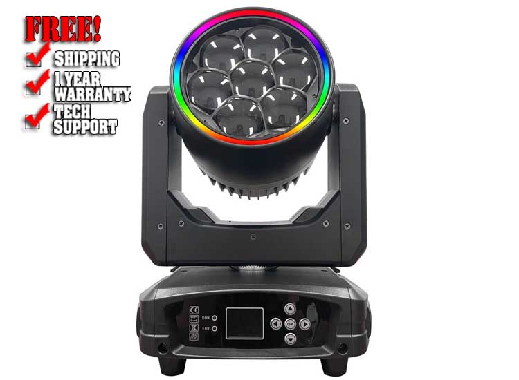 7*40W Mini Bee Zoom Wash Moving Head with LED Ring