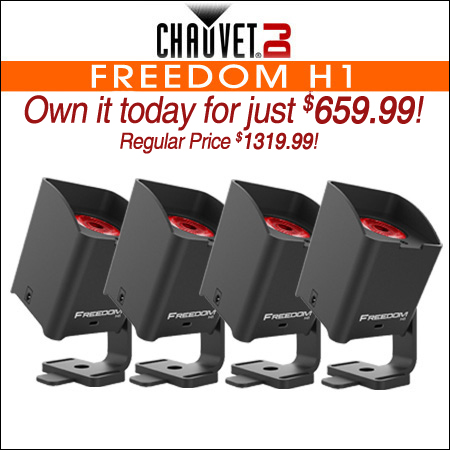 Chauvet Freedom H1 Wireless Battery Powered LED Wash System 4-Pack