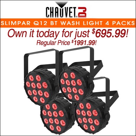 Chauvet DJ SlimPAR Q12 BT Wash Light 4 Packs