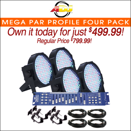 American DJ Mega Par Profile Four Pack Uplighting System