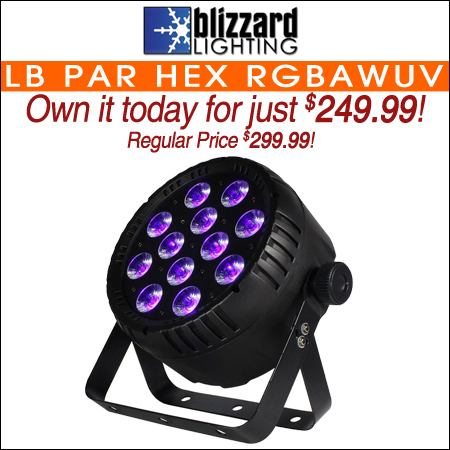 Blizzard LB Par Hex 12x15-Watt RGBAWUV LED Wash Light