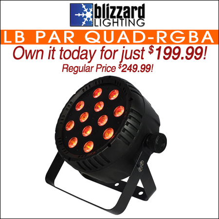 Blizzard LB PAR Quad 12x10-Watt RGBA LED Wash Light