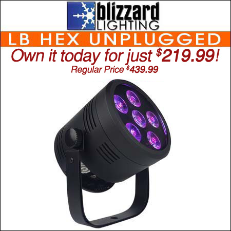 Blizzard Lighting LB Hex Unplugged 6-watt 6-in-1 Battery Powered LED Par