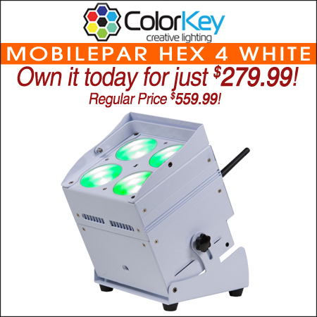 ColorKey MobilePar HEX 4 RGBAW+UV LED Light (White)