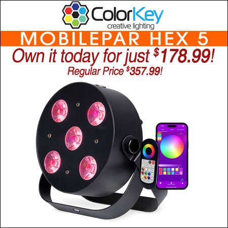 ColorKey MobilePar HEX 5 Wireless RGBAW+UV LED Par