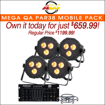 American DJ Mega QA PAR38 Mobile Pack Uplighting System