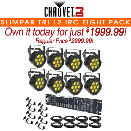 Chauvet SlimPAR Tri 12 IRC Eight Pack Uplighting System