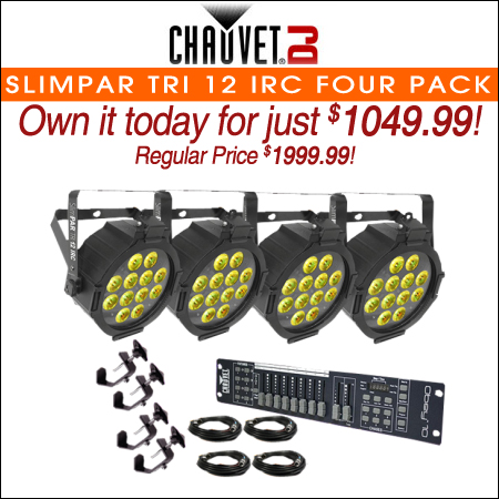 Chauvet SlimPAR Tri 12 IRC Four Pack Uplighting System