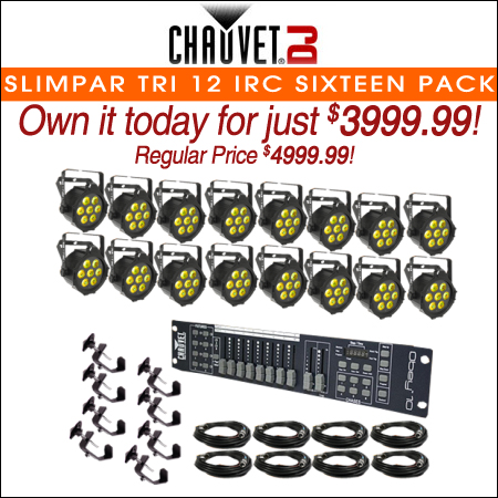 Chauvet SlimPAR Tri 12 IRC Sixteen Pack Uplighting System