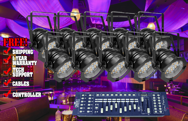 Chauvet LED Par 64-36 VW B/C Uplighting System