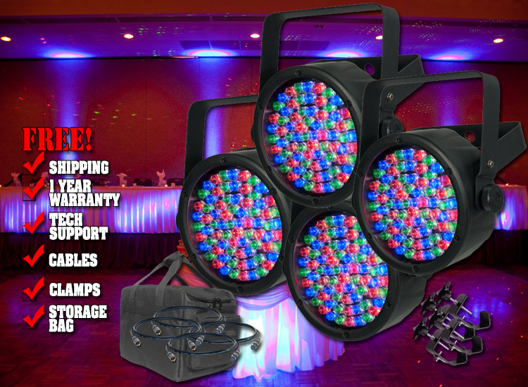 Chauvet SlimPar 38 Pack with Cables, Clamps and Bag