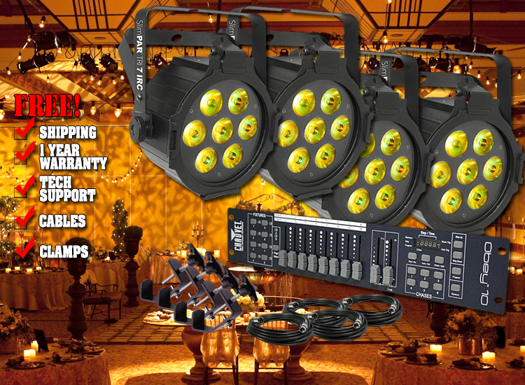  Chauvet SlimPAR Tri 7 IRC Mobile Uplighting System