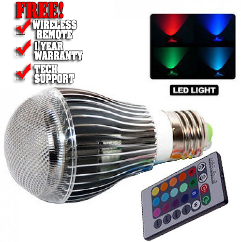 Magic Lighting 9W E27 Color LED RGB Light Bulb with Wireless Remote 