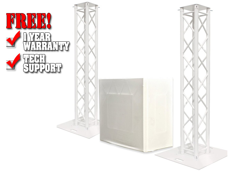 American DJ Pro Event Table w/ 8.20Ft White Truss Totems