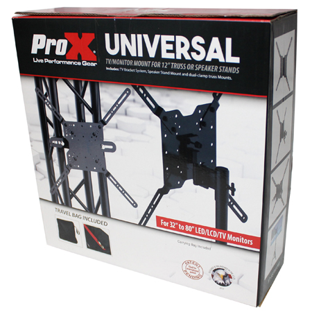 UNIVERSAL TV/MONITOR MOUNT FOR 12" TRUSS OR SPEAKER STANDS