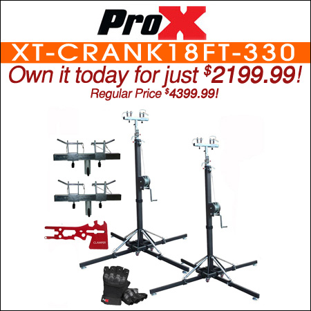 ProX XT-CRANK18FT-330 18FT Stage Lighting Truss Crank Stands Pair with Accessories