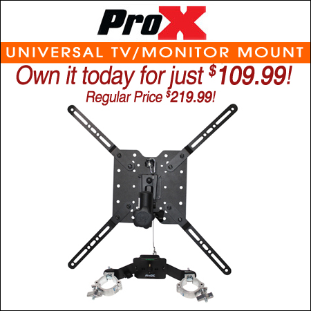 ProX UNIVERSAL TV/MONITOR MOUNT FOR 12" TRUSS OR SPEAKER STANDS