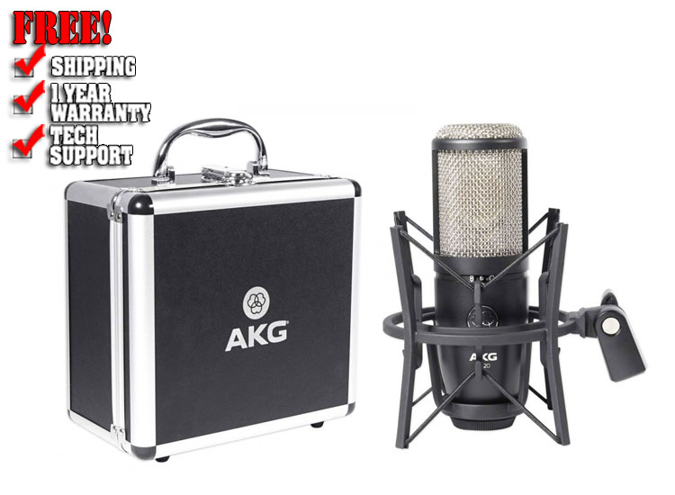 AKG P420 Studio Condenser Recording Podcasting Microphone Mic+Case+Headphones