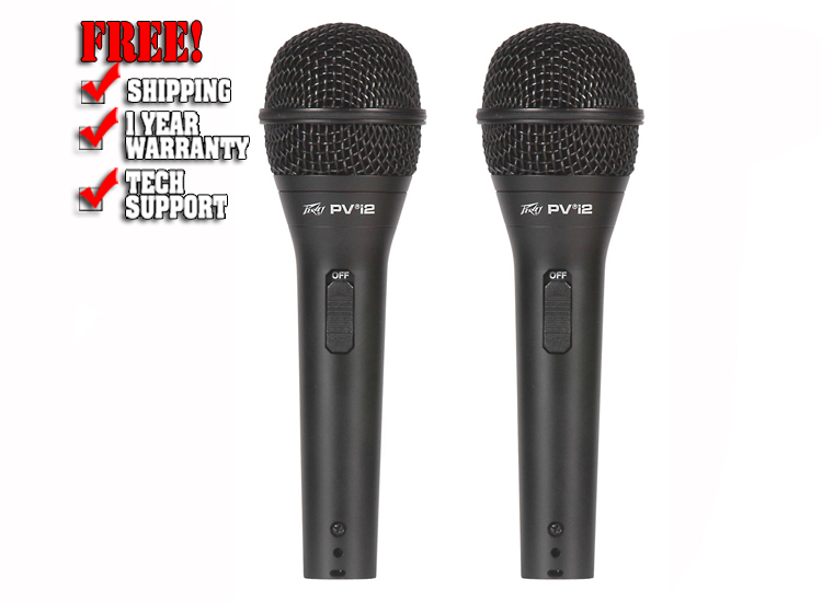 Peavey PVi 2 Cardioid Unidirectional Dynamic Vocal Microphone (2 Pack)  