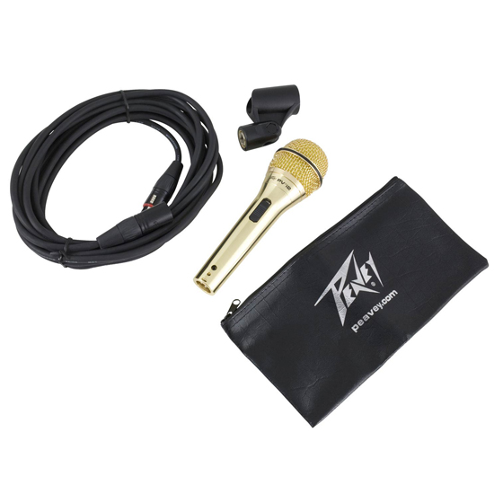 Peavey PVi2 Gold Cardioid Unidirectional Dynamic Vocal Microphone with XLR Cable  