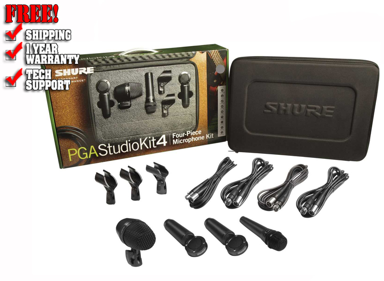 Shure PGASTUDIOKIT4 4 Pc Microphone Studio Kit