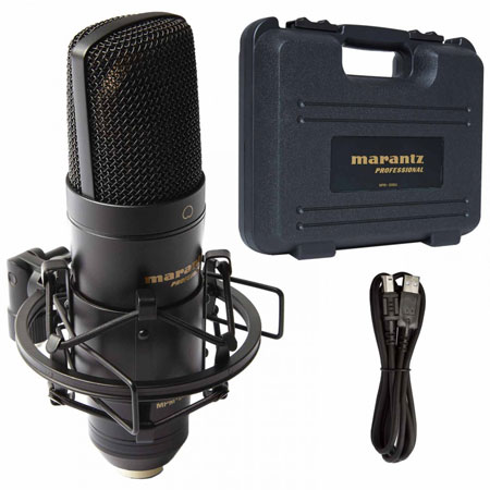 Marantz Professional MPM-2000U USB Condenser Microphone Packaged with Samson SR850 Studio Headphones