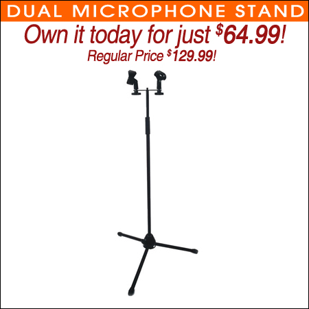  Dual Microphone Stand 