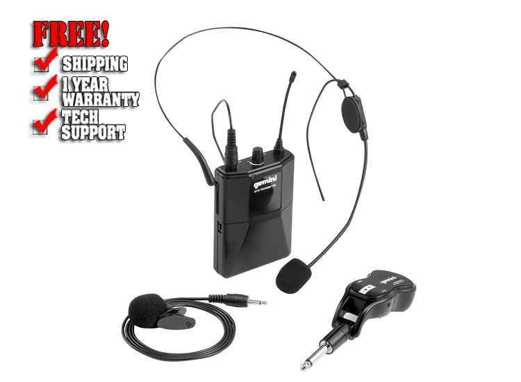 Gemini GMU-HSL100 UHF Wireless Hands Free Microphone System
