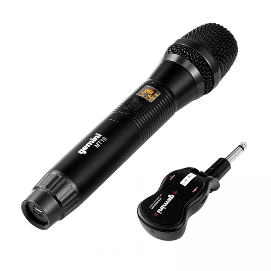 Gemini GMU-M100 Single Channel UHF Metal Body Microphone with 1/4" Rechargeable Dongle Reciever
