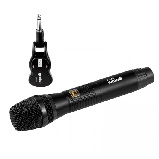 Gemini GMU-M100 Single Channel UHF Metal Body Microphone with 1/4" Rechargeable Dongle Reciever
