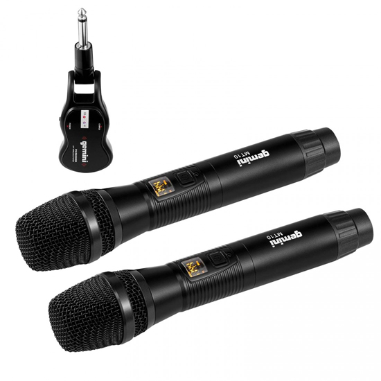 Gemini GMU-M200 Single Channel Dual UHF Metal Body Microphone with 1/4" Rechargeable Dongle Reciever

