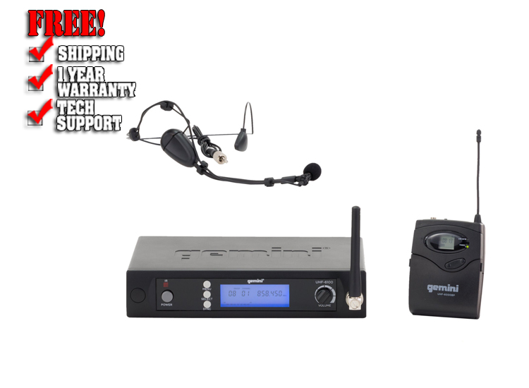 Gemini UHF-6100HL Headset/Lavalier UHF Wireless System
