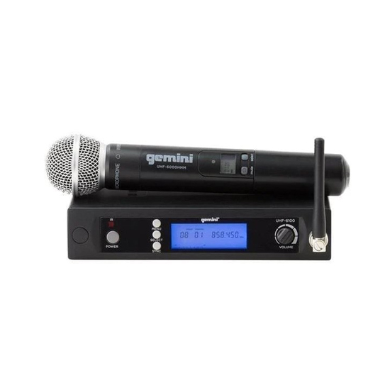 Gemini UHF-6100M Wireless Microphone System