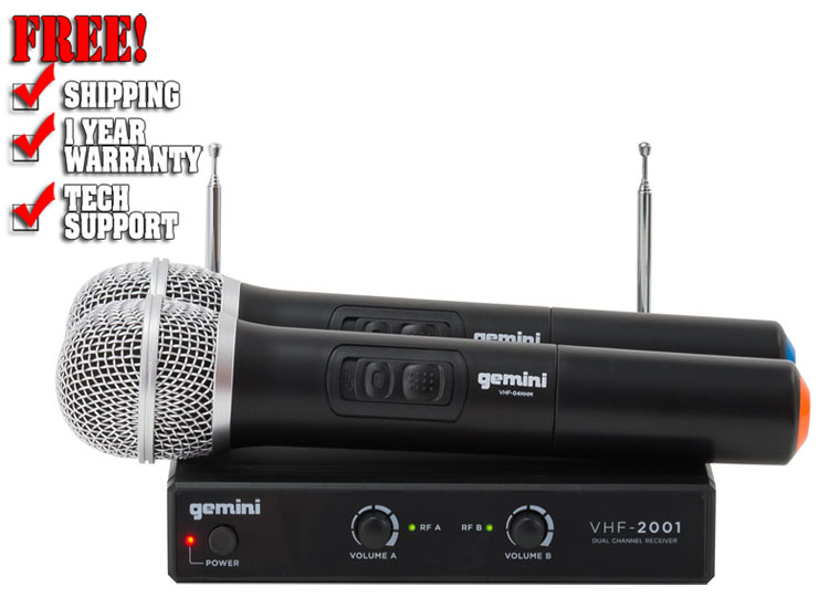 Gemini VHF-02M VHF Dual Wireless Handheld Mic