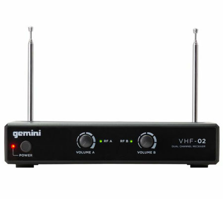 Gemini VHF02HL Dual Wireless Mic System With Headset & Lapel Microphone