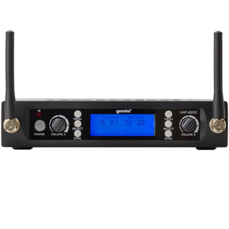 Gemini UHF6200HL UHF Dual Headset Lavalier Bodypack Wireless Microphone Multi-Channel